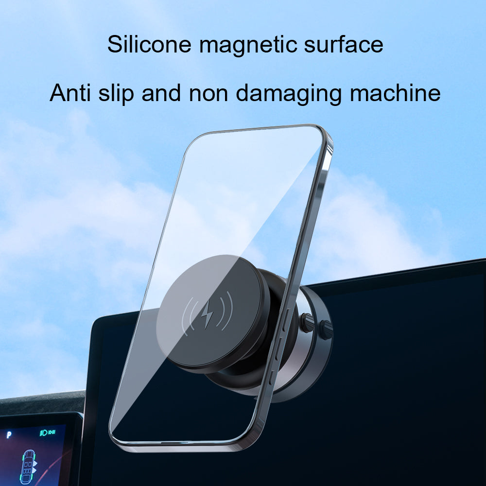 15W Electrical Vacuum Magnetic Wireless Car Charger Holder 2-in-1, 360° Rotating