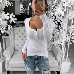 Slim And Slim T-shirt With Large Round Neck And Solid Color Slit