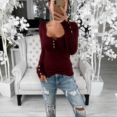 Slim And Slim T-shirt With Large Round Neck And Solid Color Slit